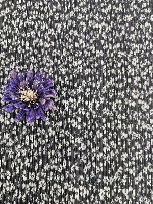 Crisantemo 100% Mesh Pleated Lace Fabric stampato poliestere