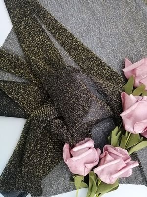 Oro Lurex Mesh Tulle Metallic Lace Fabric per la camicia basante femminile