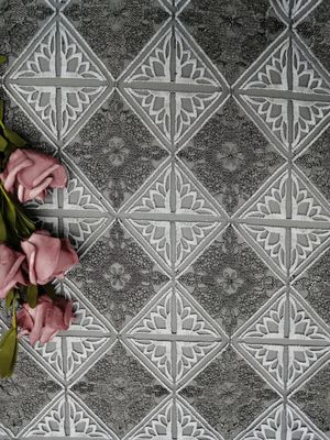 Panno della tenda di Geo Diamond Tulle Embroidered Lace Fabric