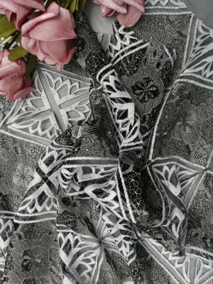 Panno della tenda di Geo Diamond Tulle Embroidered Lace Fabric