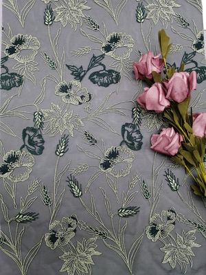 Panno ricamato della lettiera di Tulle Mesh Fabric Garden Flower Lace