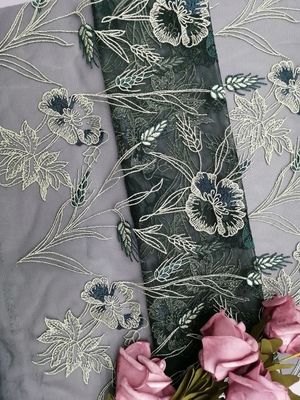 Panno ricamato della lettiera di Tulle Mesh Fabric Garden Flower Lace