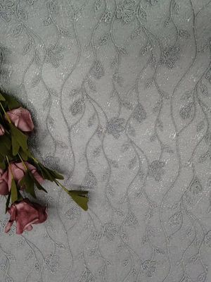 tessuto floreale del pizzo del ricamo di 3D Tulle per l'abito da sera