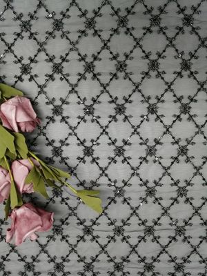 Articoli della lettiera del ODM Tulle Mesh Sequin Embroidered Fabric For