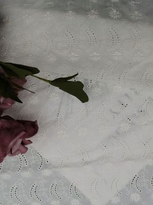 Il pizzo molle ha ricamato il panno di cotone del tessuto dell'occhiello per l'abito da sera
