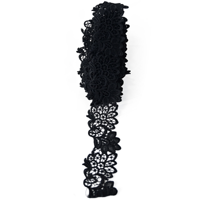 2" cucito del mestiere del nastro del pizzo di applique di nozze della disposizione del pizzo del poliestere