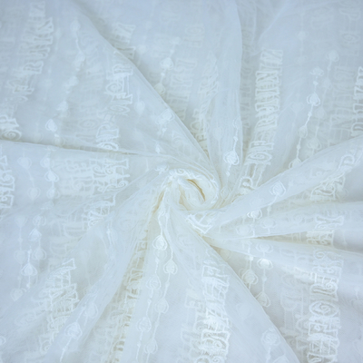 Larghezza bianca di Tulle Mesh Embroidery Wedding Dress Fabric 125cm
