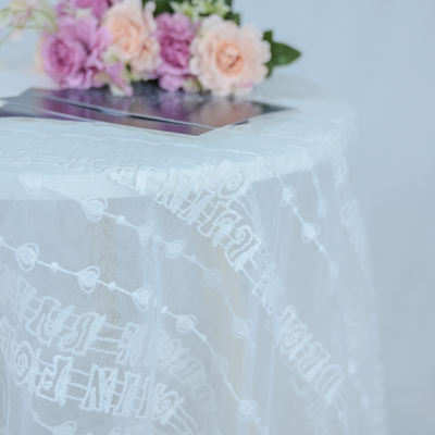 Larghezza bianca di Tulle Mesh Embroidery Wedding Dress Fabric 125cm