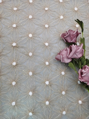 Ricamo di Tulle del pizzo all'uncinetto del tessuto di signora Garment Sequin Embroidered