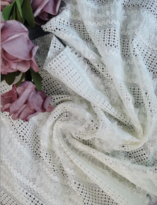Tessuto elegante ricamato nuziale bianco del vestito dall'abito di nozze del tessuto del pizzo