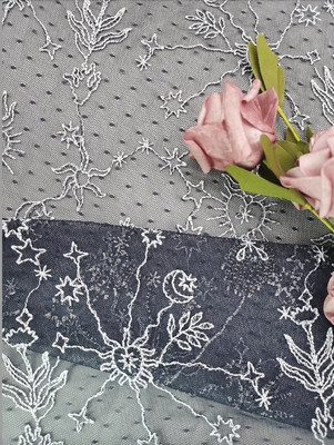 Tessuto di Mesh Lace Fabric Wedding Dress ricamato stella