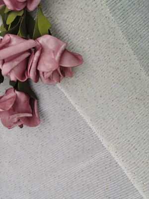 Pizzo pieghettato di Tulle Mesh Foil Printed Fabric Shimmering Tulle