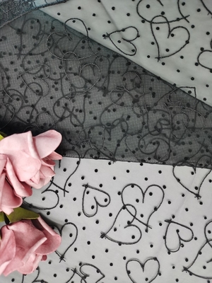 Azo 100% di Tulle Mesh Printed Lace Fabric del poliestere libero