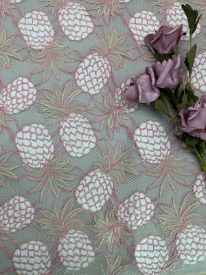 Larghezza dell'usura 140cm dei bambini di Tone Corded Lace Fabric For dell'ananas due