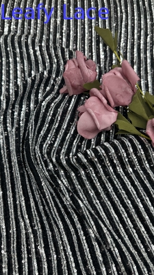 100% poliestere di foglie di sequin ricamo tessuto di pizzo lucente lusso per le occasioni di festa di nozze