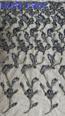 Stoffa di pizzo metallico di alta qualità Elegante matrimonio 60 Yards Stoffa ricamata