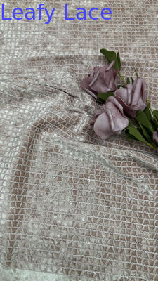 100% poliestere maglia ricamata stoffa di pizzo di sequin tessuto Holow-up elegante pizzo Fabic