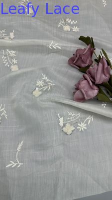 Tessuto di pizzo francese Chantilly con perline di lusso Pizzo a maglia per abiti da sera e disegni di moda