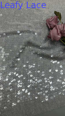 Sequin tessuto ricamato Plaid Design lucente respiro lussuoso per abiti da festa