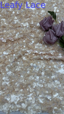 Stoffa di pizzo ricamata in biancheria 100% poliestere lusso per abito da sposa