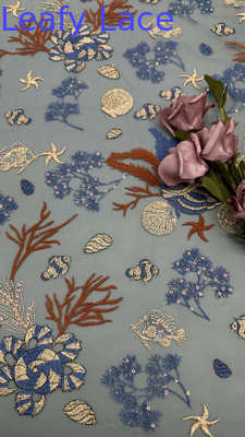 Tissu di pacco colorato per la fabbrica ricamata lussuosa per la passerella