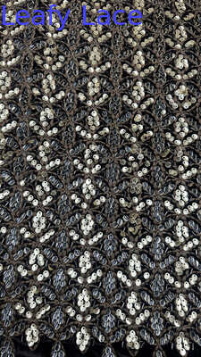 Tessuto in pizzo ricamato con paillettes di alta qualità, design speciale ricamato di lusso per abiti da sera