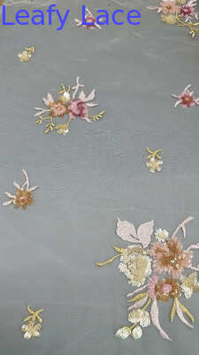 Stoffa ricamata e pizzo personalizzato di lusso di alta qualità per abiti per abiti da sposa