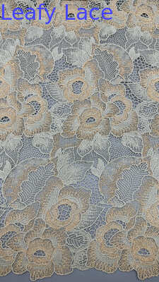 Elegante tessuto in pizzo floreale per abiti da sposa, elegante tessuto in pizzo ricamato per stilisti