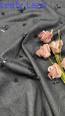 Produttore di pizzo OEM per stilisti Tessuto di pizzo ricamato con paillettes Colore elegante e bello