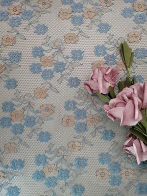 Piccolo colore ricamato floreale di signora Dress Lace Brown del tessuto del pizzo di 145CM