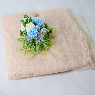Tessuto ricamato puro OEKO - Tex Standard di Tulle del pizzo della sovrapposizione floreale crema
