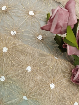 Ricamo di Tulle del pizzo all'uncinetto del tessuto di signora Garment Sequin Embroidered