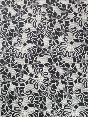 L'azo Tulle libera Mesh Printed Lace Fabric Black ha frantumato l'affollamento bianco